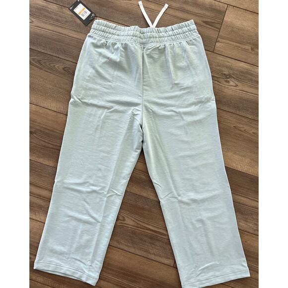 NWT Under Armour Rival Terry Flare Crop Pants Women S Harbor Blue - Picture 4 of 6